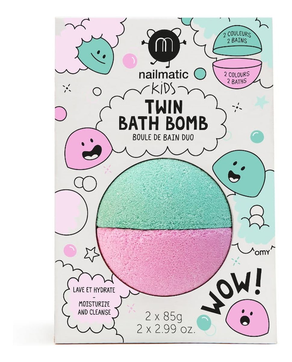 Kids twin bath bomb podwójna kula do kąpieli dla dzieci pink/lagoon
