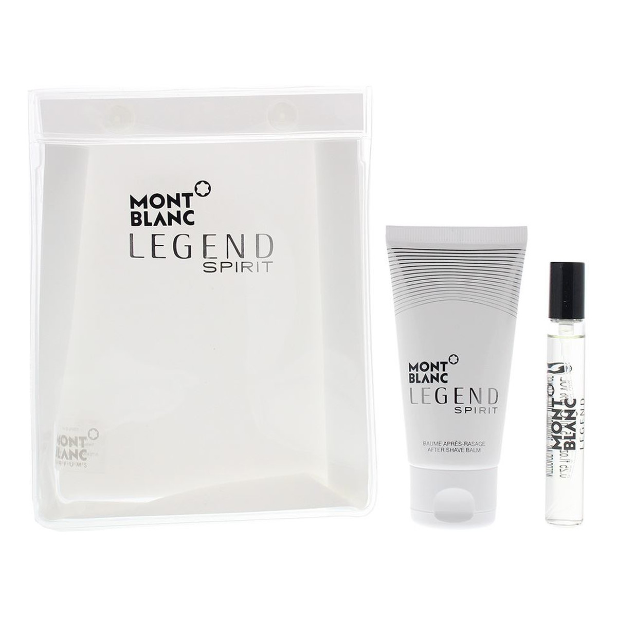 Mont Blanc Legend Spirit Pour Homme Zestaw miniatura wody toaletowej spray 7.5ml + balsam po goleniu 50ml + kosmetyczka