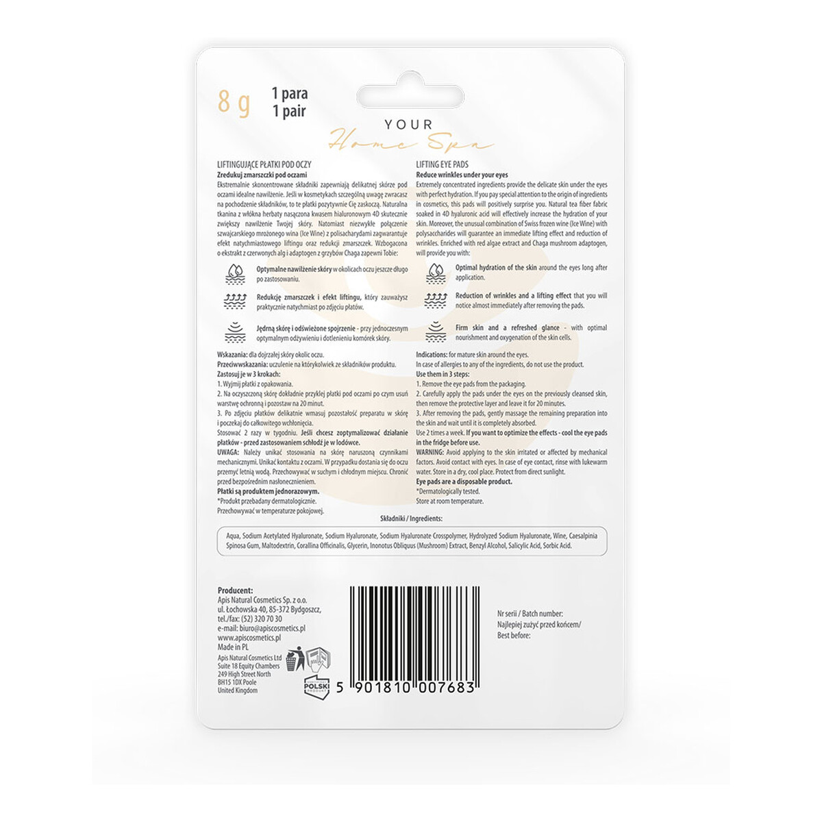 Apis Liftingujące płatki pod oczy