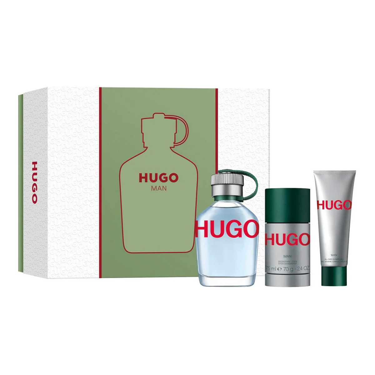 Hugo Boss Hugo Man Zestaw woda toaletowa spray 125ml + dezodorant sztyft 75ml + żel pod prysznic 50ml