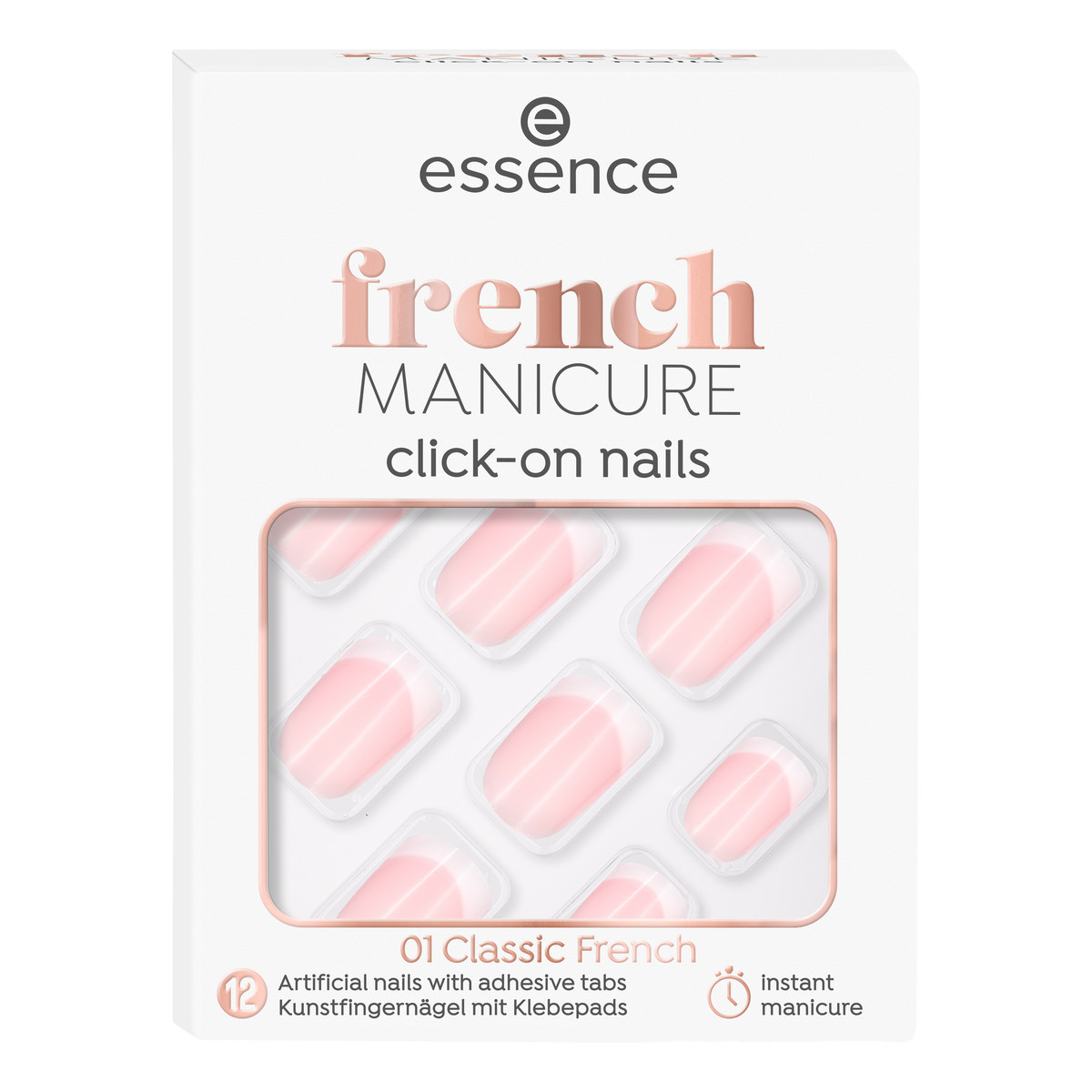 Essence French Manicure Click-on Nails 01 Classic French 12 szt