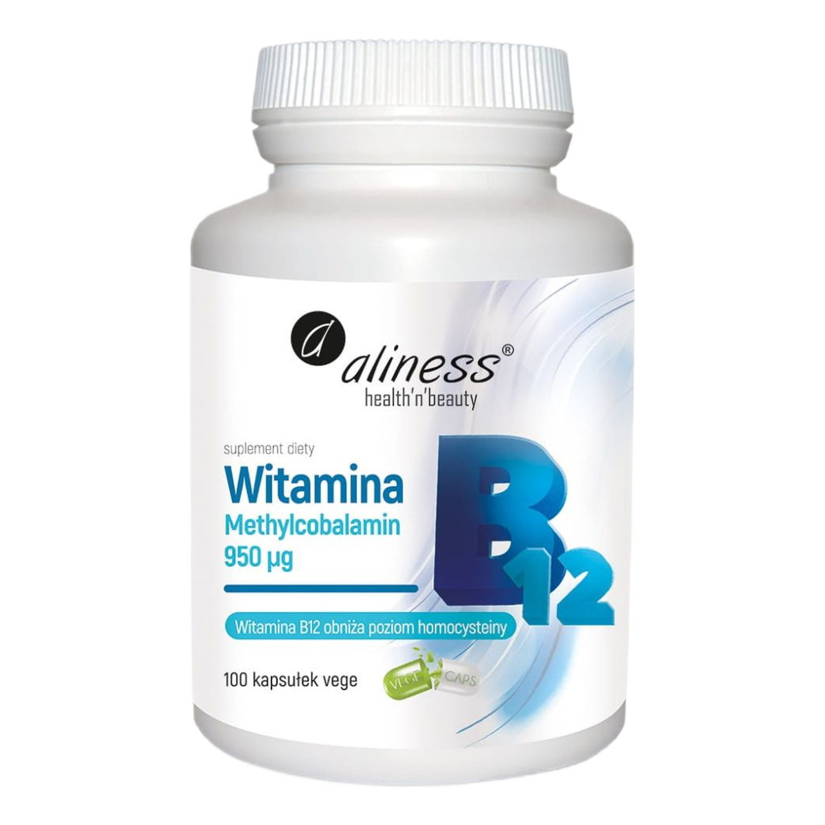 Aliness Witamina b12 methylcobalamin 950µg suplement diety 100 kapsułek