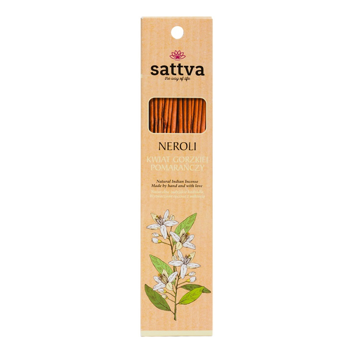 Sattva Natural Indian Incense Naturalne indyjskie kadzidełko Neroli 15 szt.