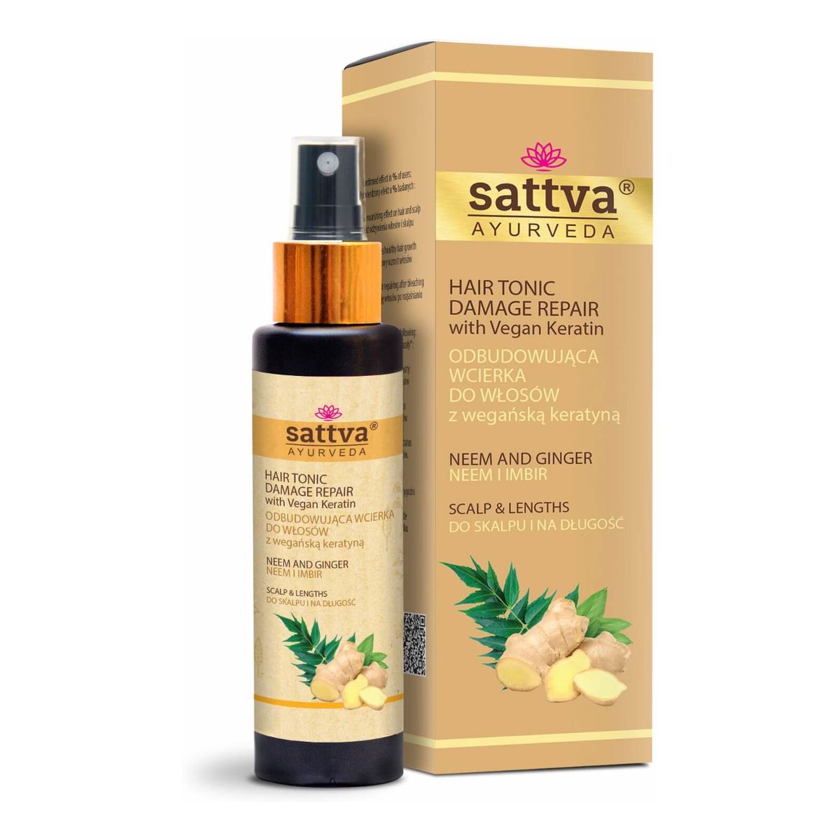 Sattva Hair tonic wcierka do włosów neem & ginger 100ml