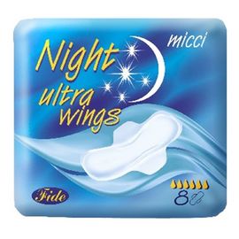 Ultra wings night ultracienkie podpaski na noc 8szt