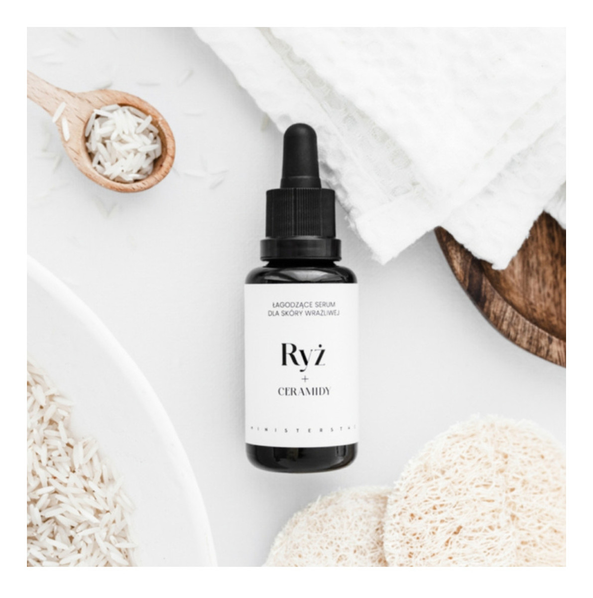 Łagodzące serum do skóry wrażliwej Ryż + Ceramidy