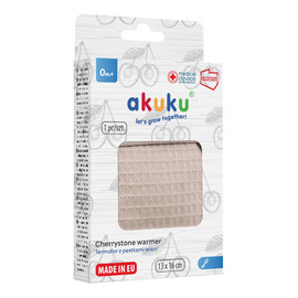 Termofor z pestkami wiśni w pokrowcu 13x16 cm beż (a0635)