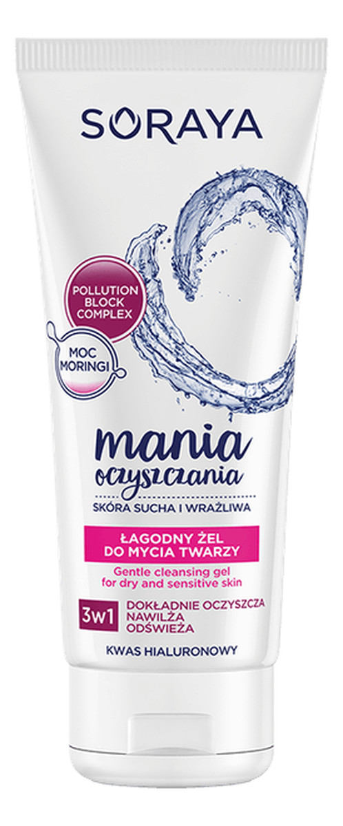 łagodny żel do mycia twarzy 3w1