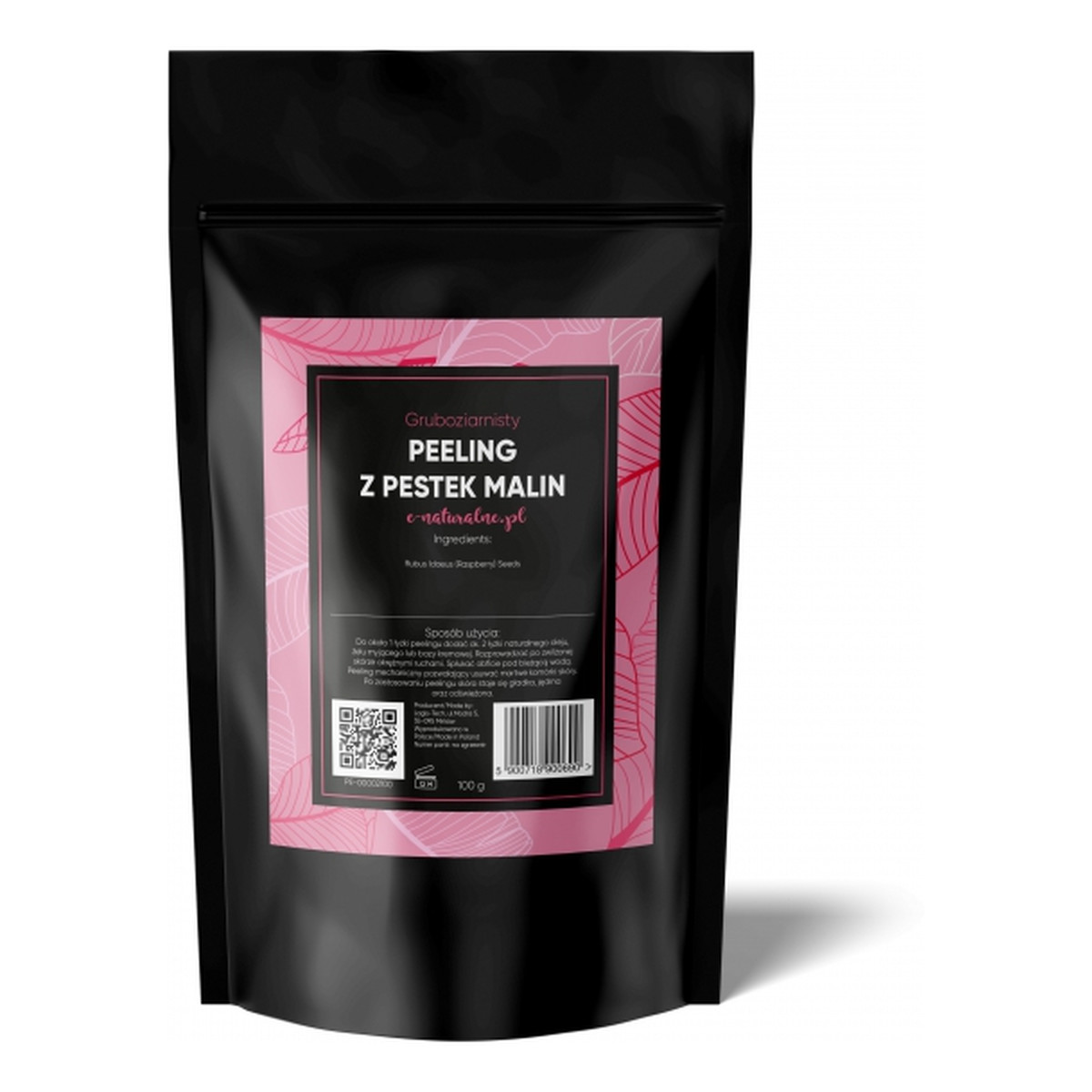 E-Naturalne Gruboziarnisty peeling z pestek malin 100g