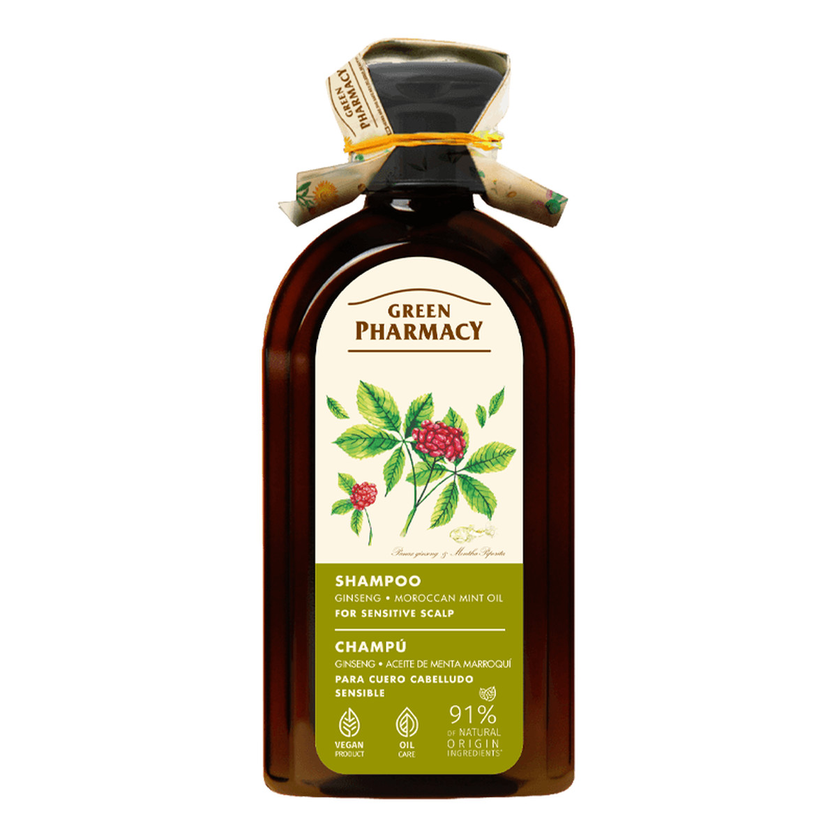 Green Pharmacy Szampon do włosów Żeń-Szeń i Mięta 350ml