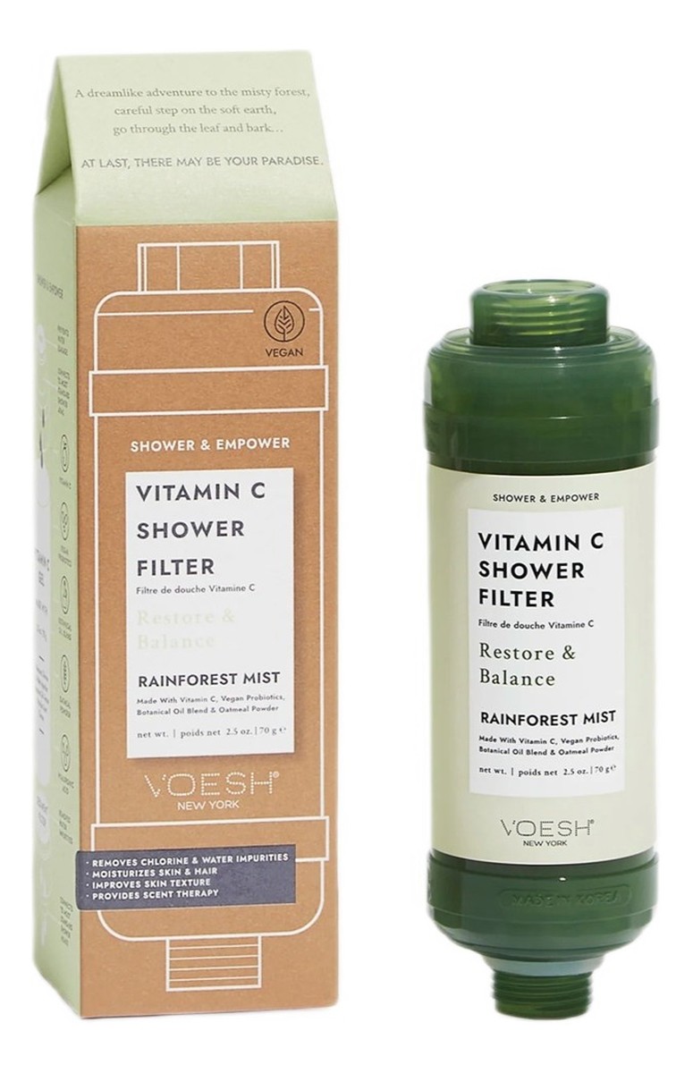 Vitamin c shower filter filtr prysznicowy z witaminą c do ciała i skóry głowy rainforest mist