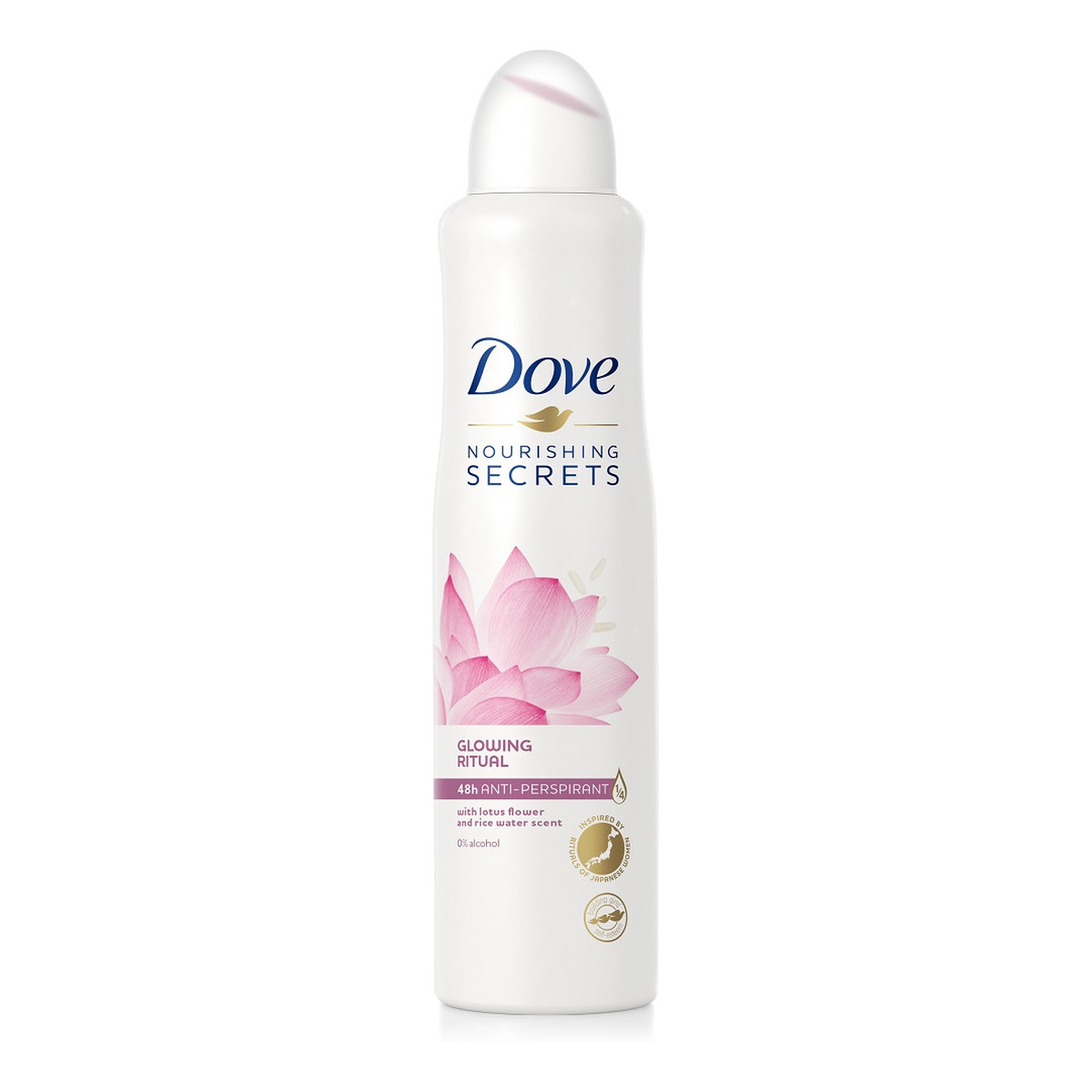 Dove Nourishing Secrets Glowing Ritual 48H Anti - Perspirant dezodorant spray'u Lotus Flower And Rice Water Scent 250ml