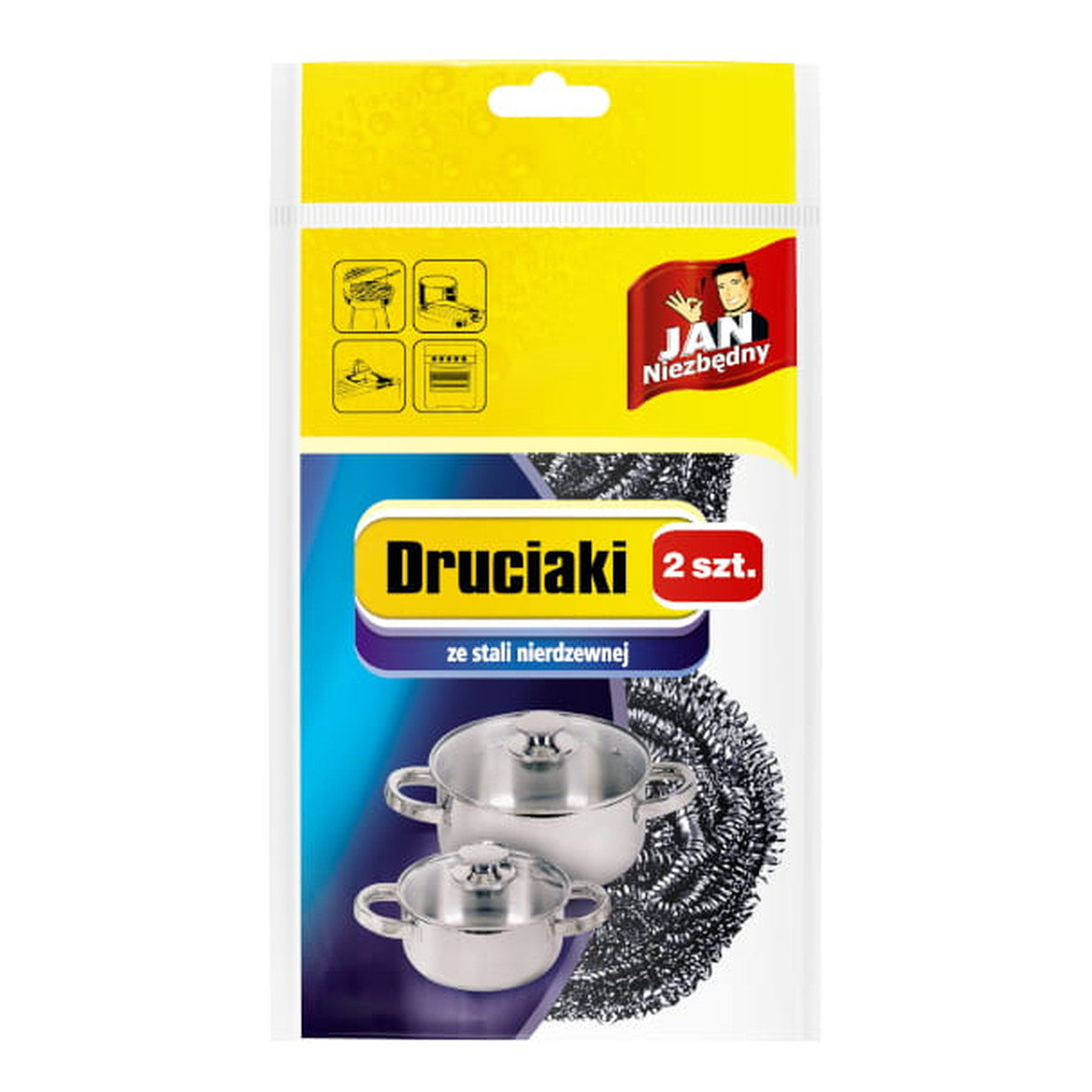 Jan Niezbędny Zmywak druciak ze stali nierdzewnej 2 sztuki