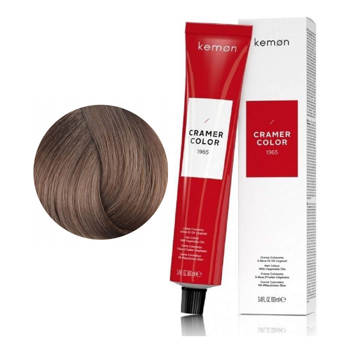 Kemon Cramer Color Kremowa farba do włosów z olejem kokosowym Light Ash Blonde (8.1) 2szt.x100ml