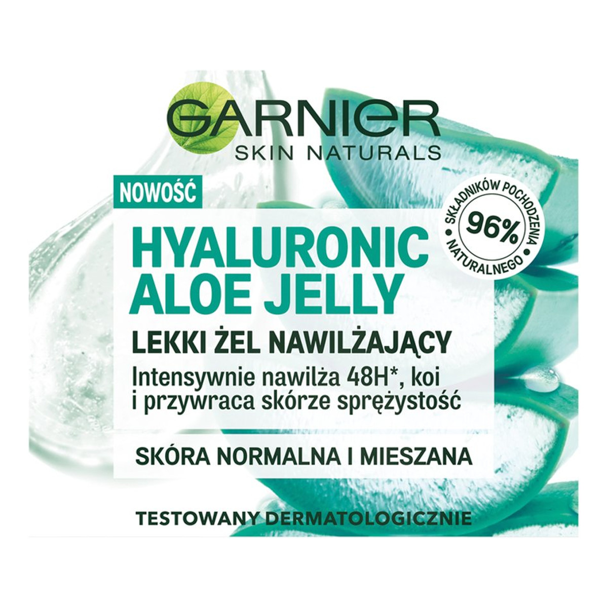 Garnier Skin Naturals Hyaluronic Aloe Jelly lekki żel nawilżający do twarzy 48h skóra normalna i mieszana 50ml