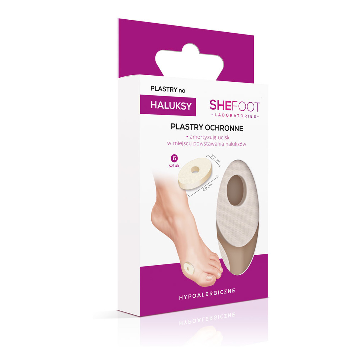 SheFoot Lateksowe Plastry Ochronne Na Haluksy