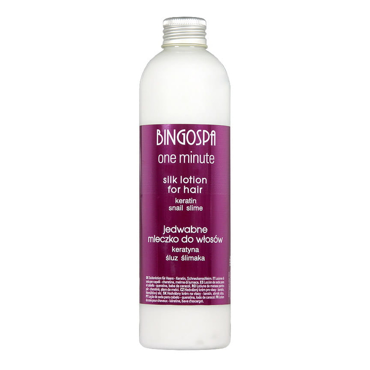 BINGOSPA One Minute Jedwabne mleczko do włosów z keratyną i śluzem ślimaka 280g