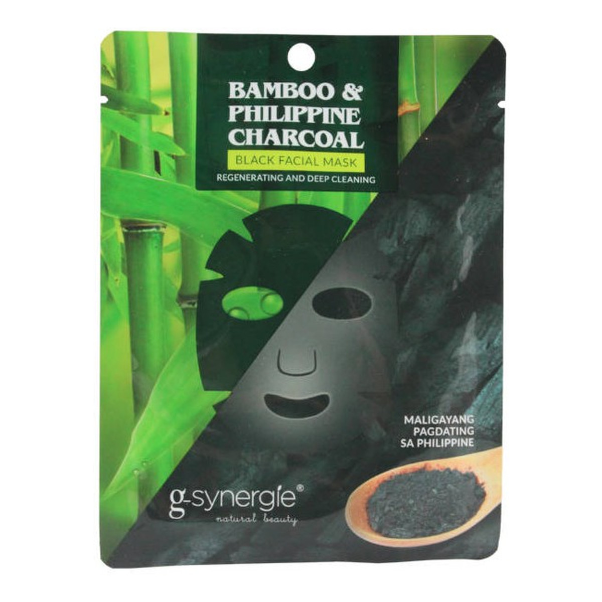 G-Synergie Black Facial Mask maseczka do twarzy w płachcie Bambus & Filipiński Węgiel Drzewny 25ml