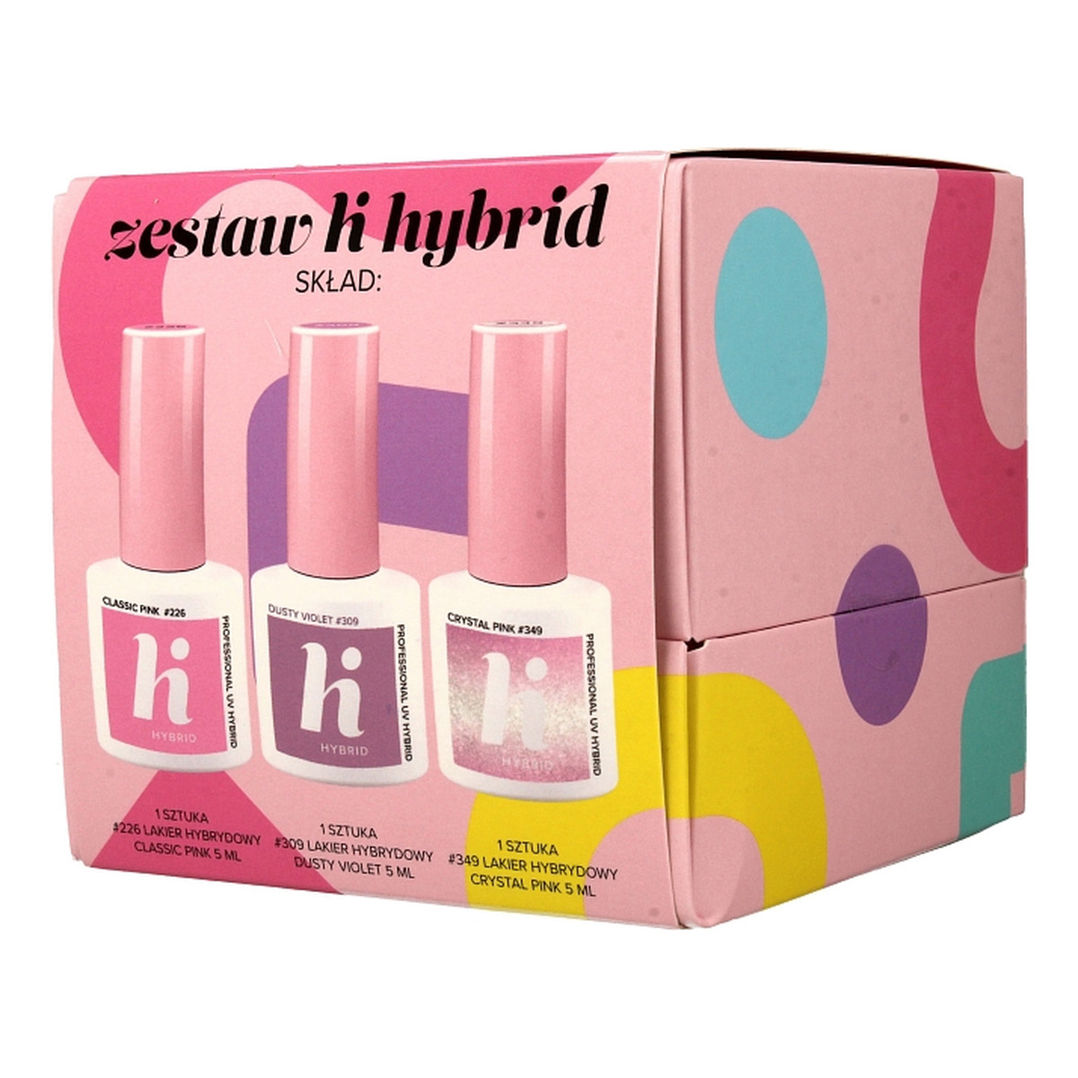 Hi Hybrid Zestaw (lakiery: nr 226 Classic Pink, nr 309 Dusty Violet, nr 349 Crystal Pink) 3x5ml