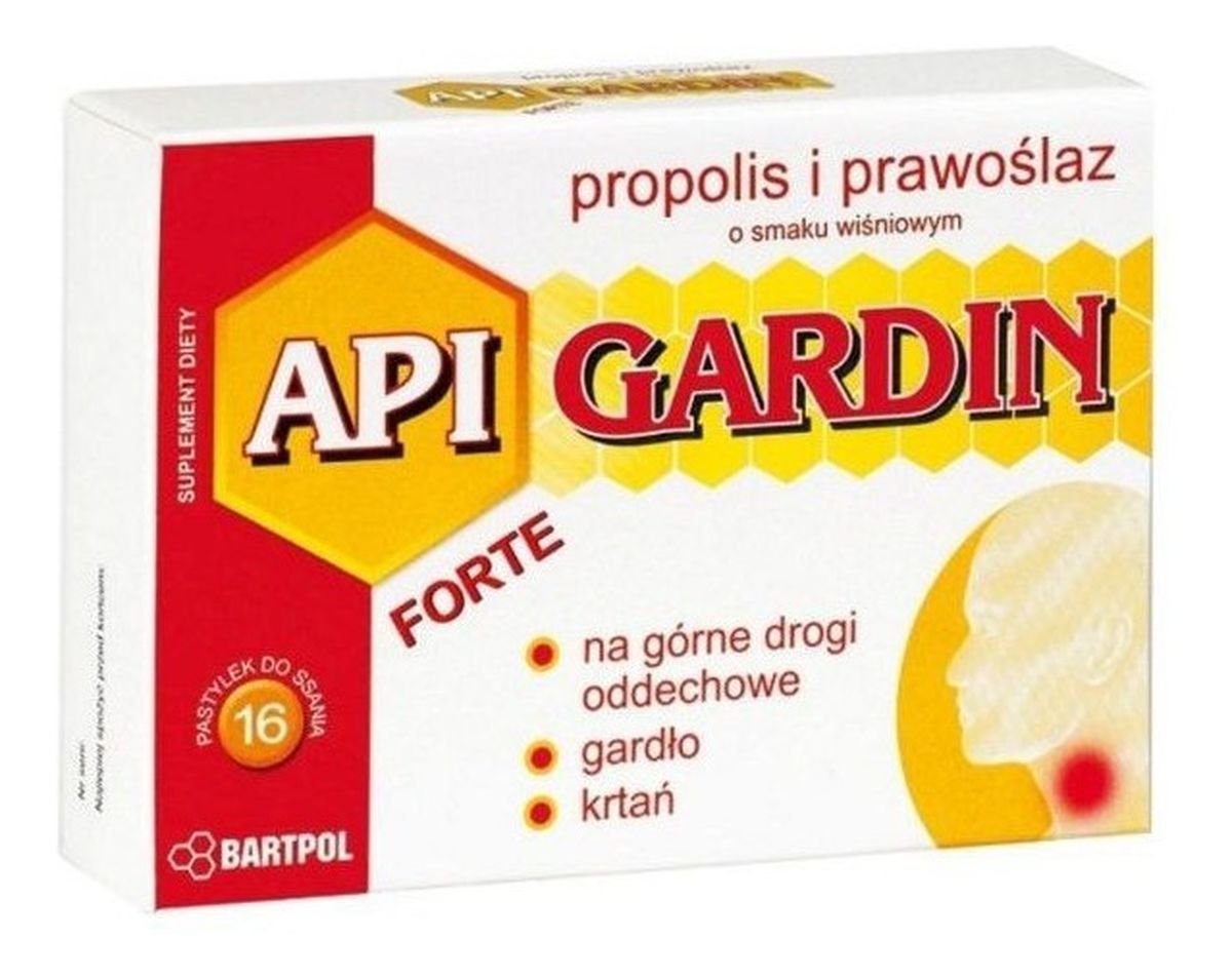 Api Garden Forte Propolis i Prawoślaz suplement diety Wiśnia 16 pastylek