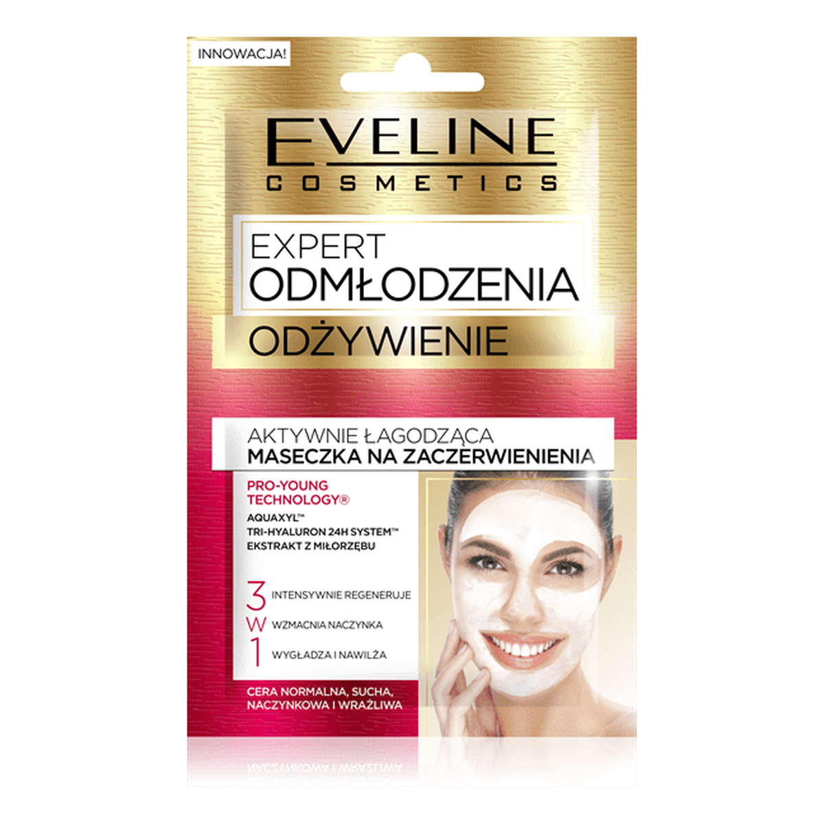 Eveline Ekspert Odmłodzenia Odżywienie maseczka łagodząca na zaczerwienienia - saszetka 2x5ml 10ml