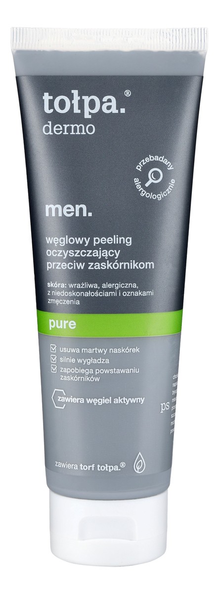 Dermo men peeling oczyszczający przeciw zaskórnikom węglowy pure