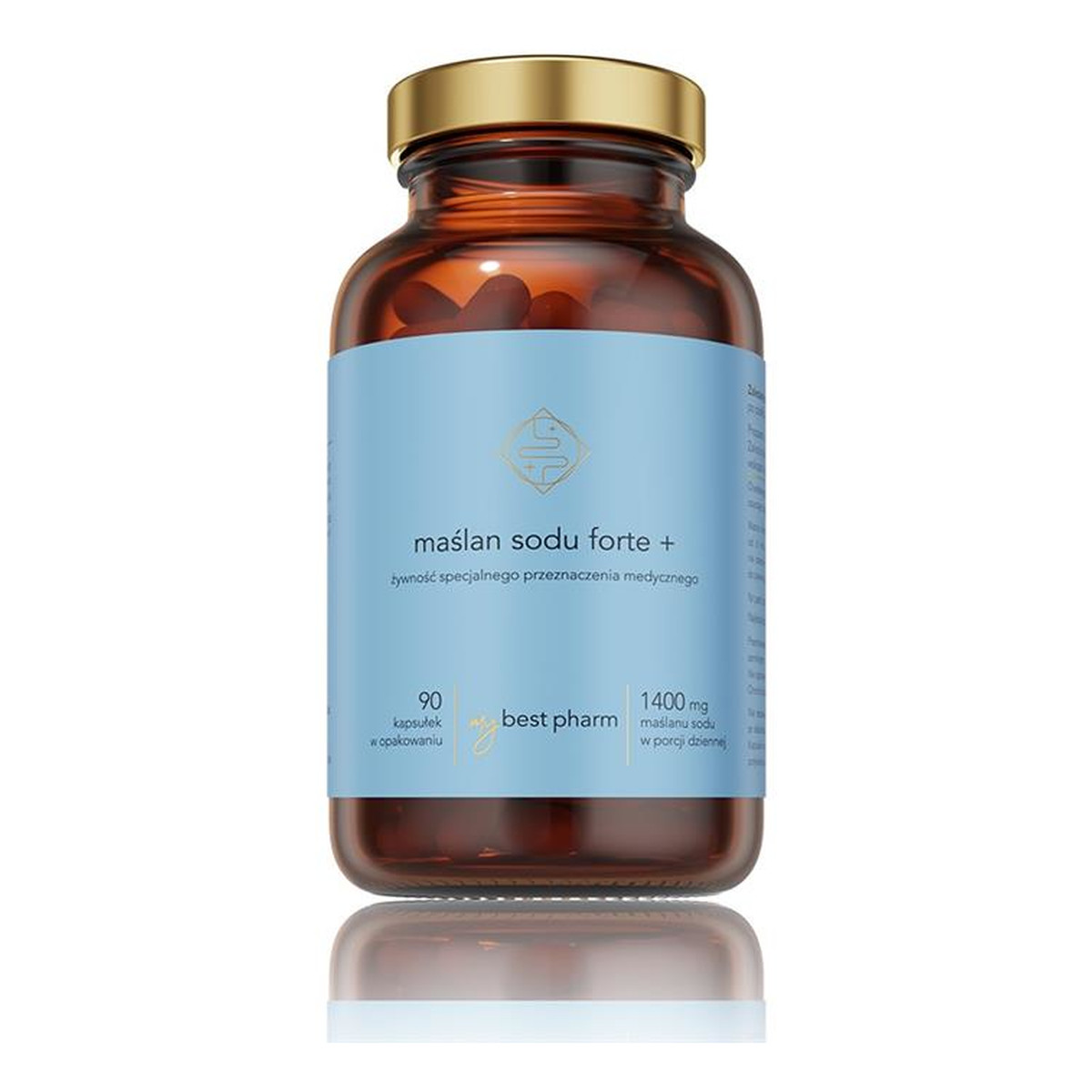 MyBestPharm Maślan Sodu Forte + Zdrowie i Komfort Jelit 90 kapsułek