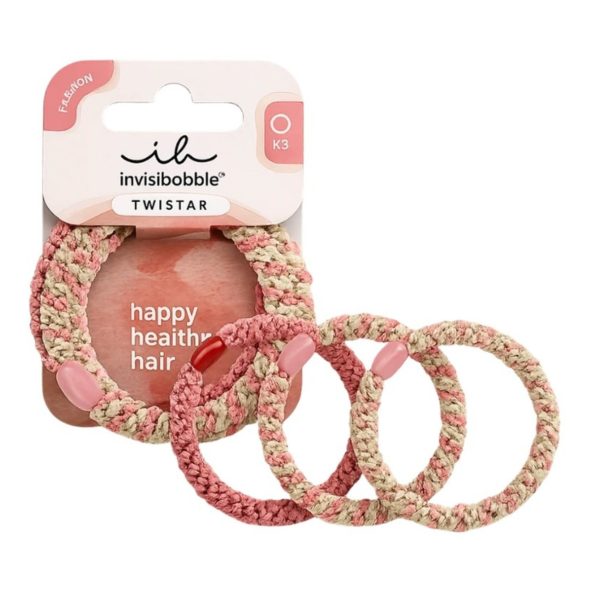 Invisibobble Twistar Fashion gumki do włosów plecione Blush Braids 3szt.