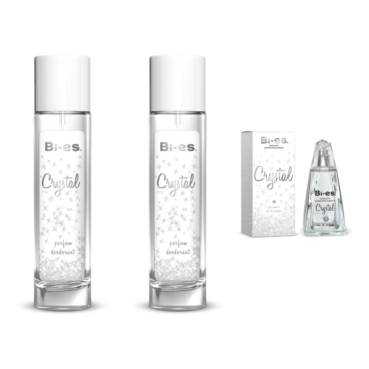 Bi-es Crystal Woda Perfumowana 100ml + Dezodorant Perfumowany 75ml x2