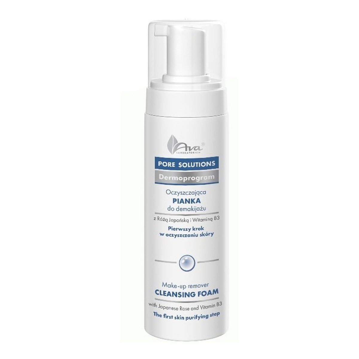 Ava Laboratorium Pore Solutions Oczyszczająca pianka do demakijażu z witaminą B3 i Różą Japońską 150ml