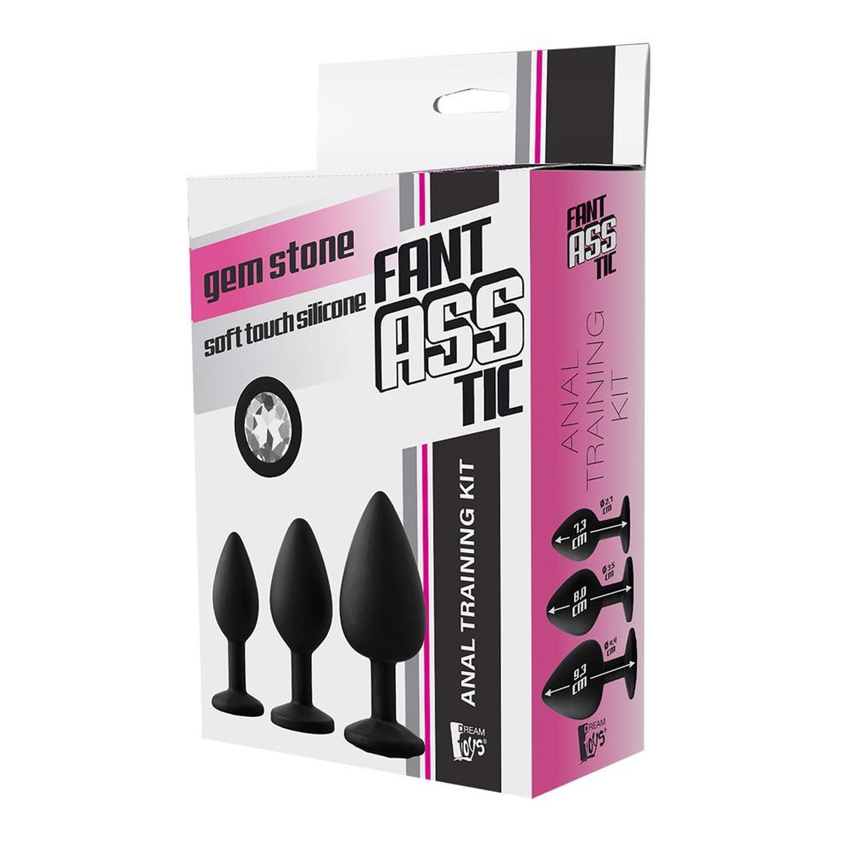 Dream Toys Fantasstic anal training kit korek analny white stone 3szt.