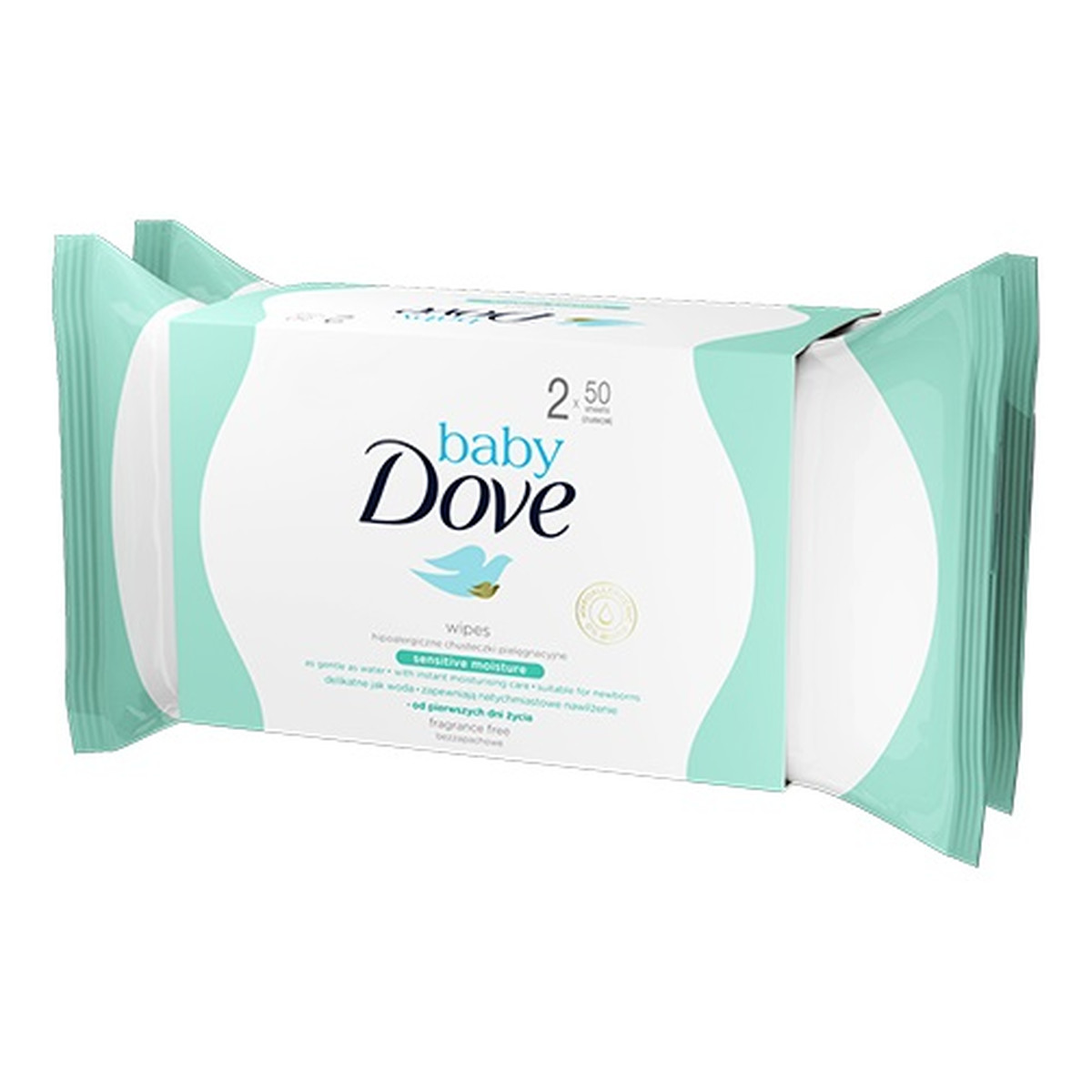 Dove Baby Sensitive Moisture Wipes nawilżane chusteczki oczyszczające 2x50szt