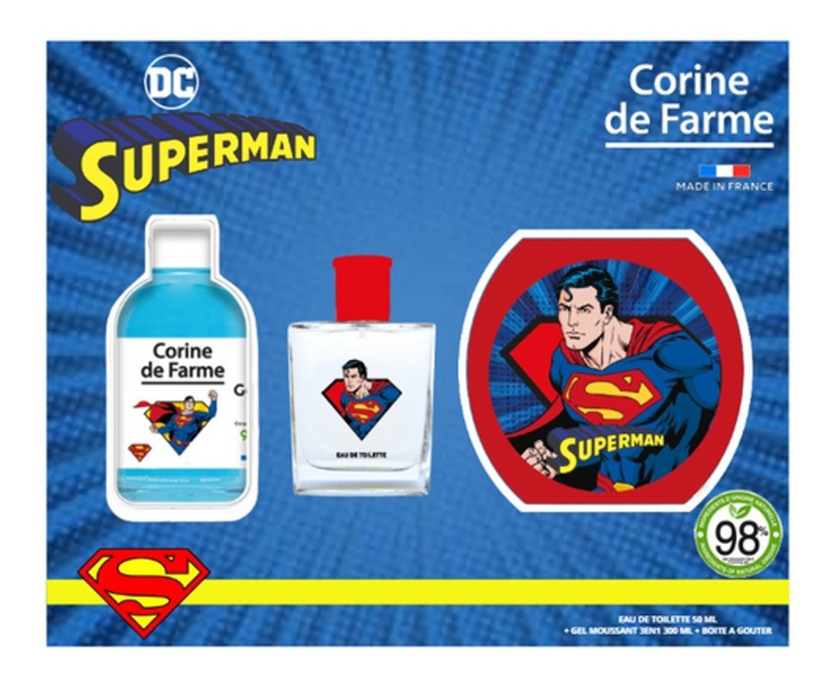 Zestaw prezentowy superman (woda toaletowa 50ml + żel pieniący 3w1 300ml + pudełko na przekąski)