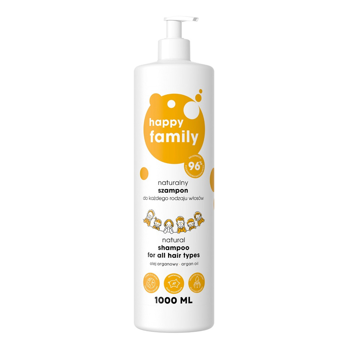 Happy Family Naturalny szampon do każdego rodzaju włosów 1000ml