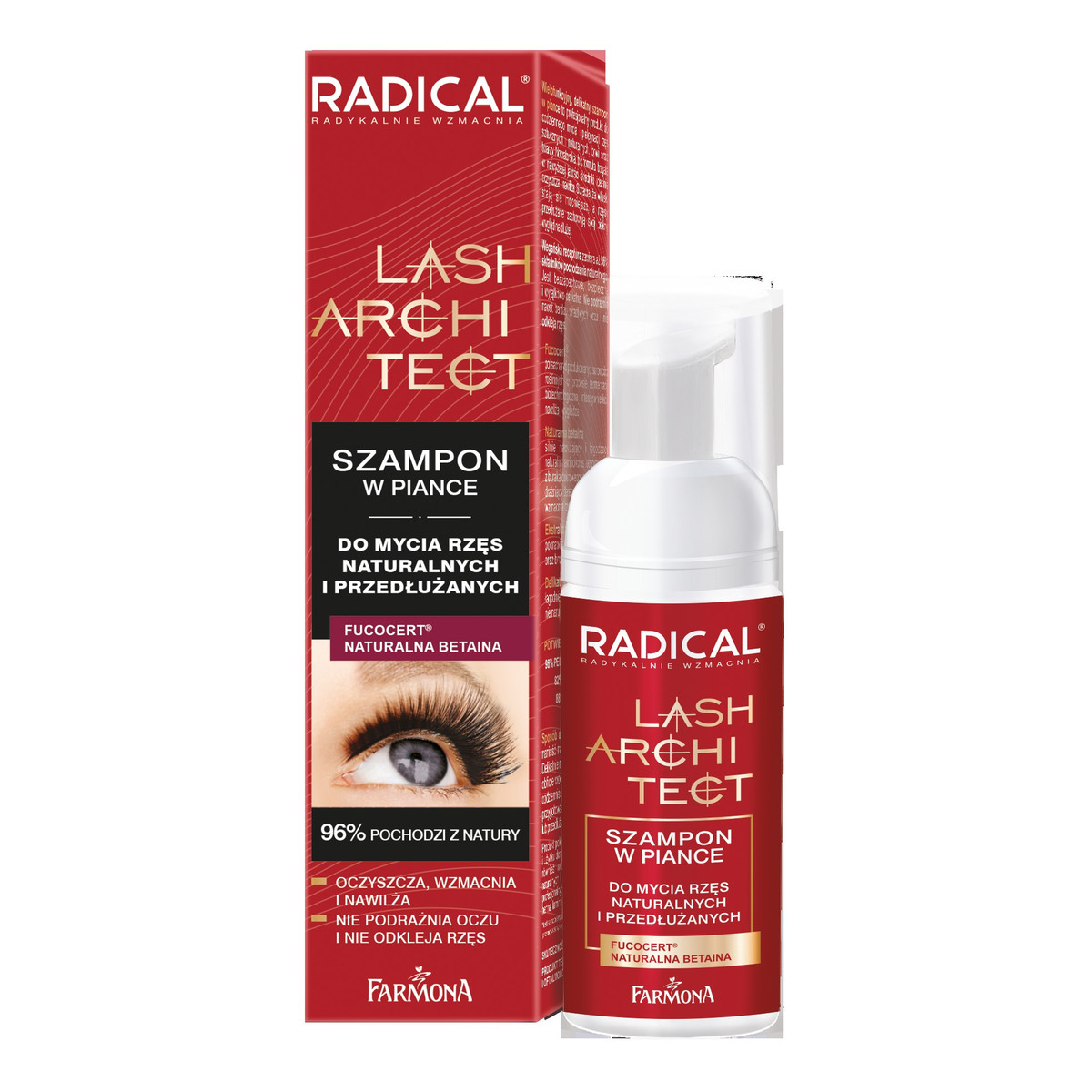 Farmona Radical Lash Architect Szampon w piance do mycia rzęs naturalnych i przedłużanych 50ml