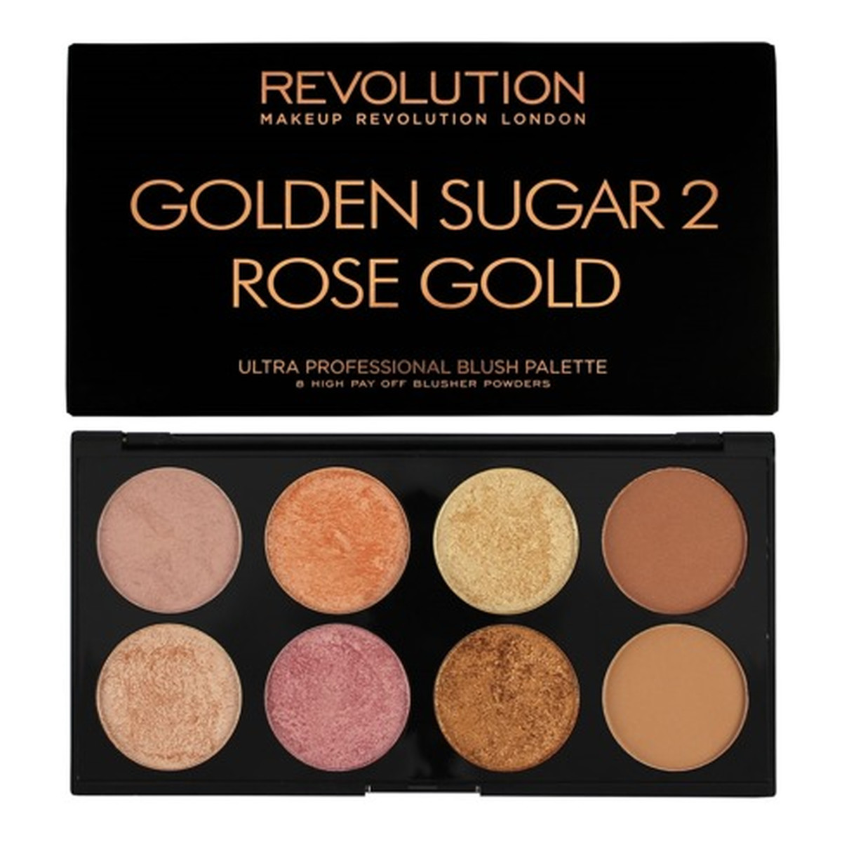 Makeup Revolution Ultra Blush Palette Zestaw do konturowania twarzy Golden Sugar 2 Rose Gold 13g