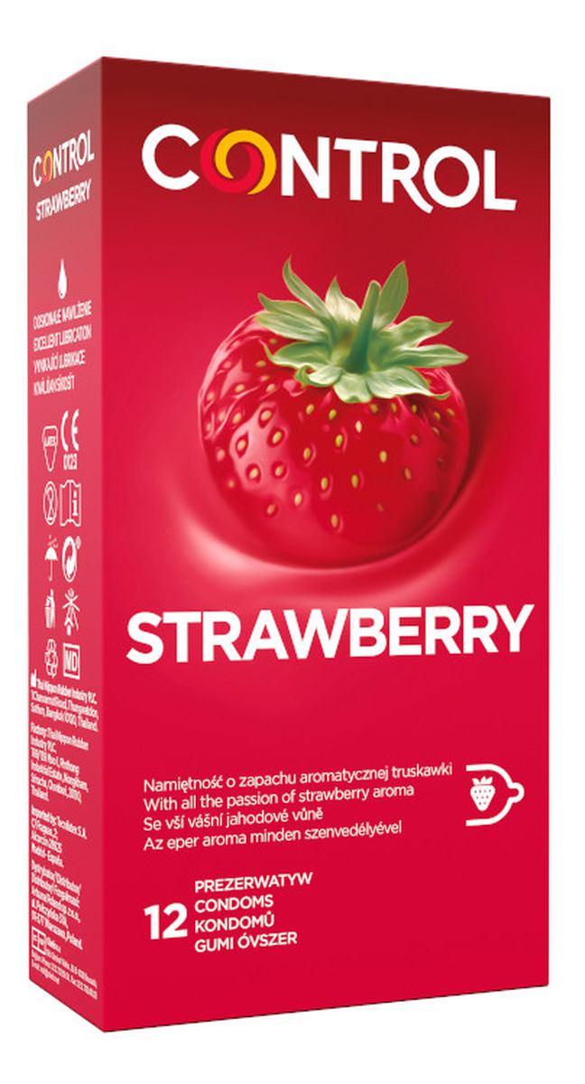 Strawberry prezerwatywy o smaku truskawki 12szt.
