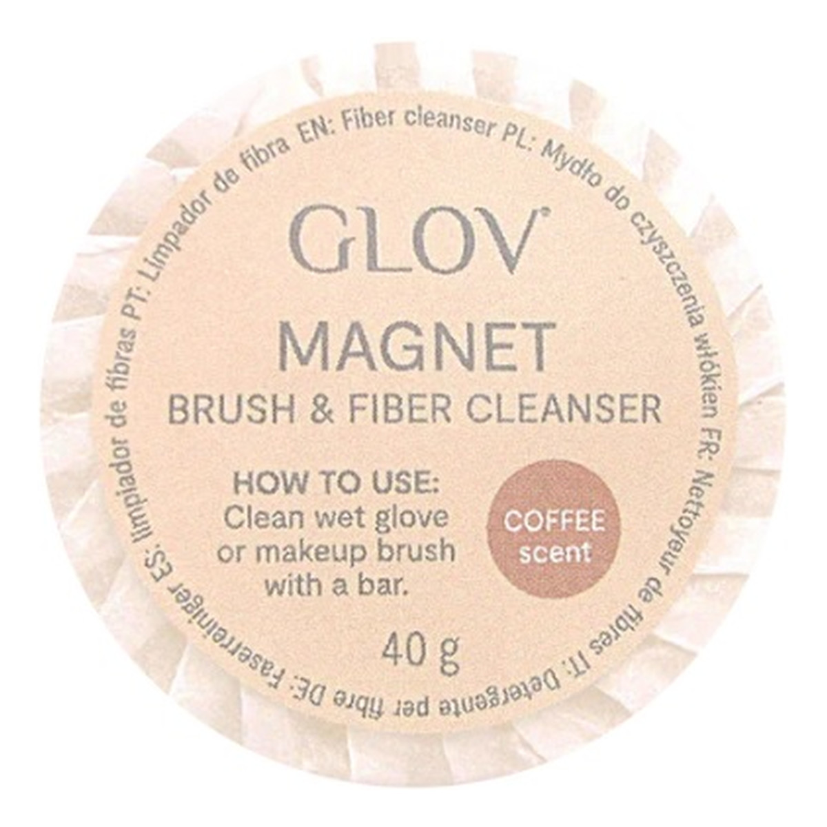Glov Magnet cleanser mydełko w kostce do czyszczenia rękawic i pędzli do makijażu beige 40g