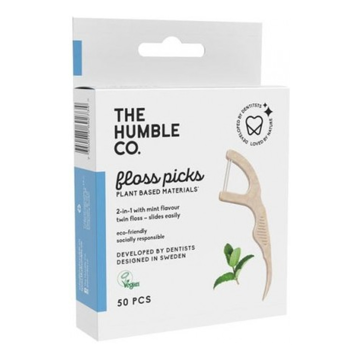 Humble Brush Floss Picks nicio-wykałaczki Białe 50szt