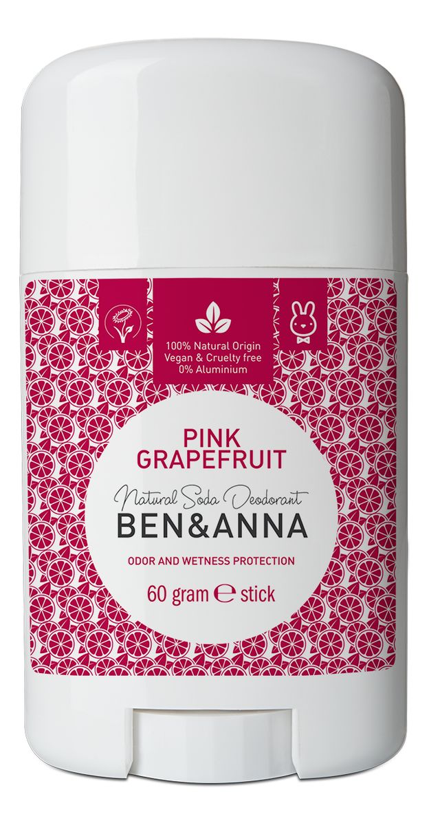 naturalny dezodorant na bazie sody sztyft plastikowy Pink Grapefruit
