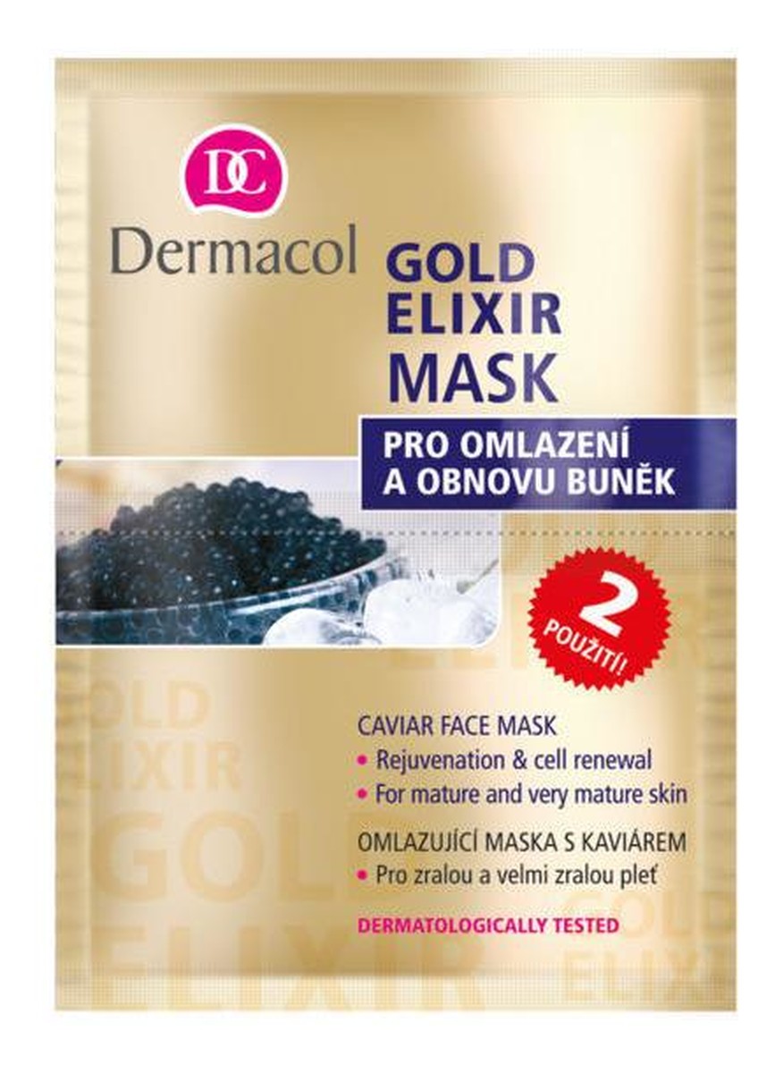 Gold elixir caviar face mask maseczka do twarzy z kawiorem 2x8g