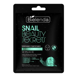 Snail beauty secrets balansująco-regenerująca czarna maska w płacie