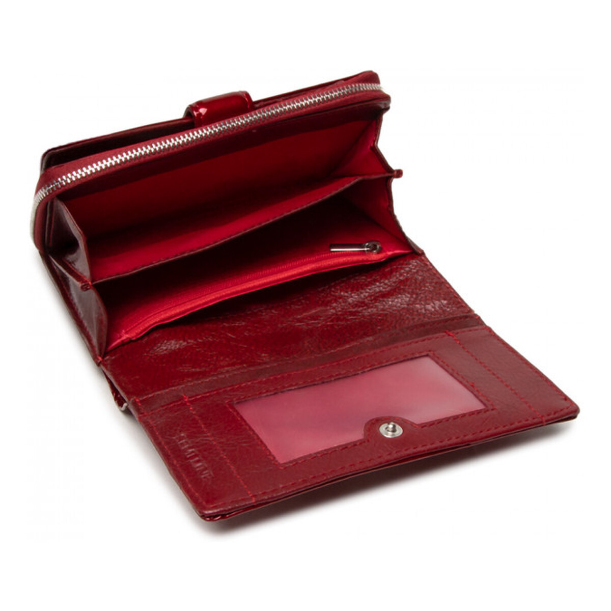Semi Line Portfel damski skórzany Bordowy P8229-2