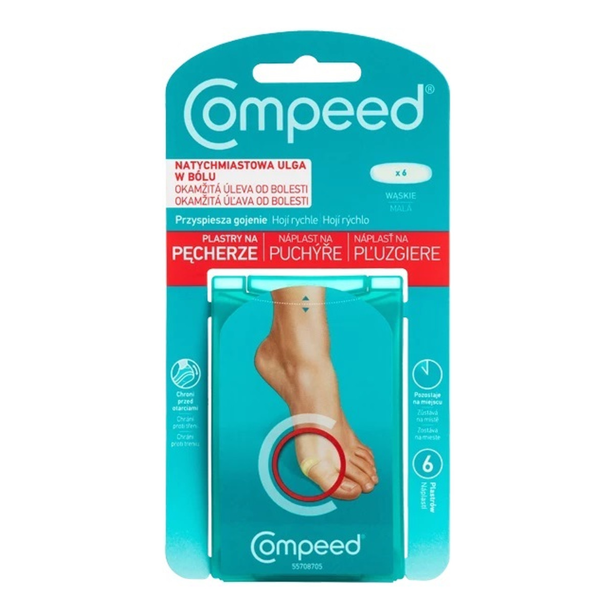 Compeed Plastry na pęcherze Wąskie 6szt.