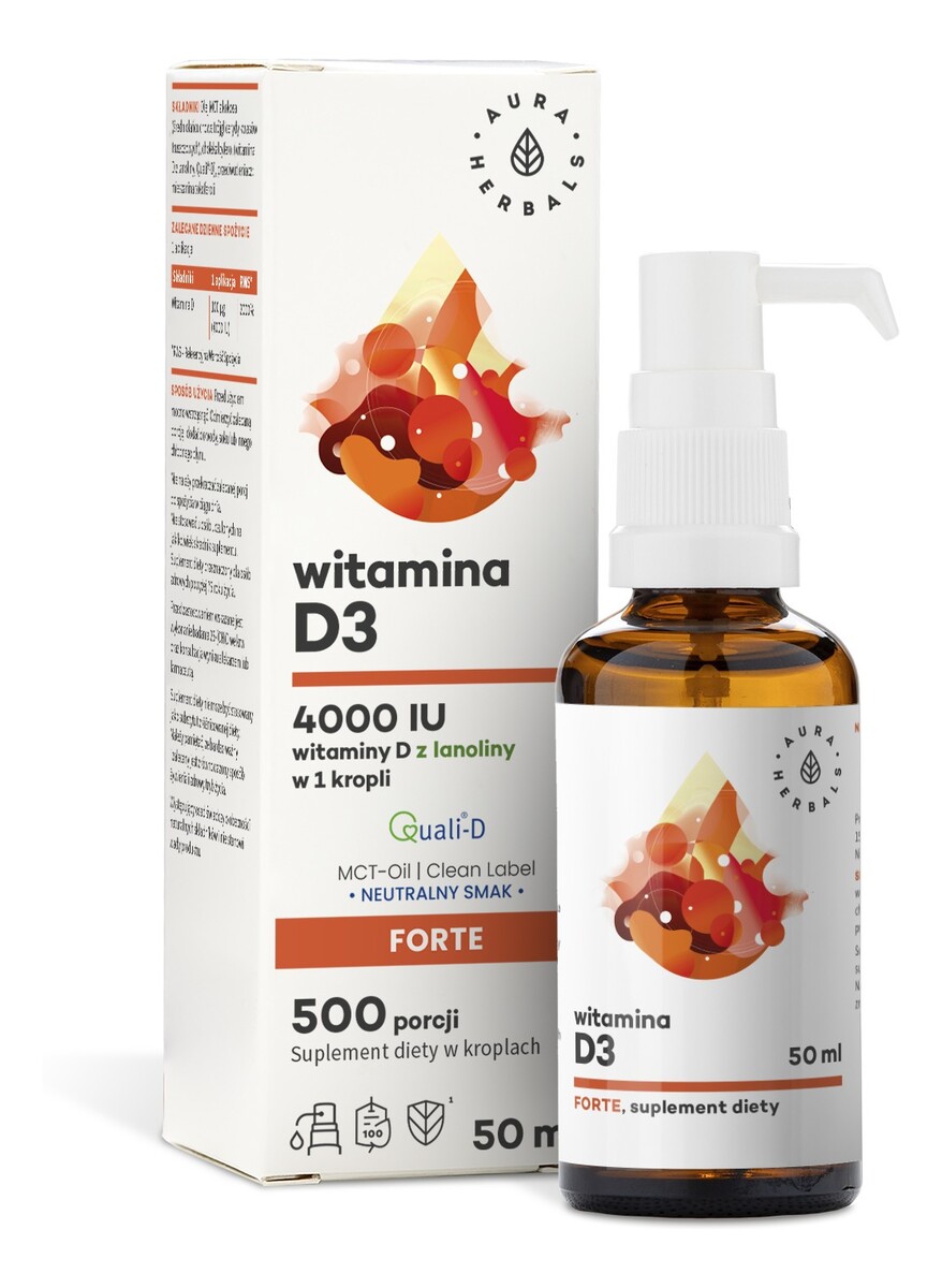 Witamina D3 4000 IU + MCT - krople