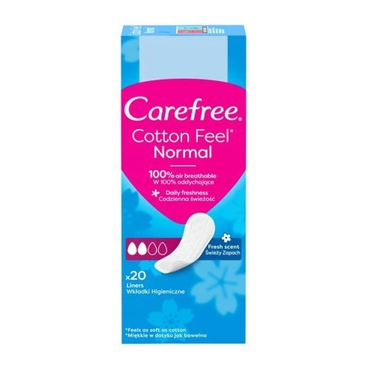 Carefree With Cotton Extract Fresh Wkładki Higieniczne 20szt.