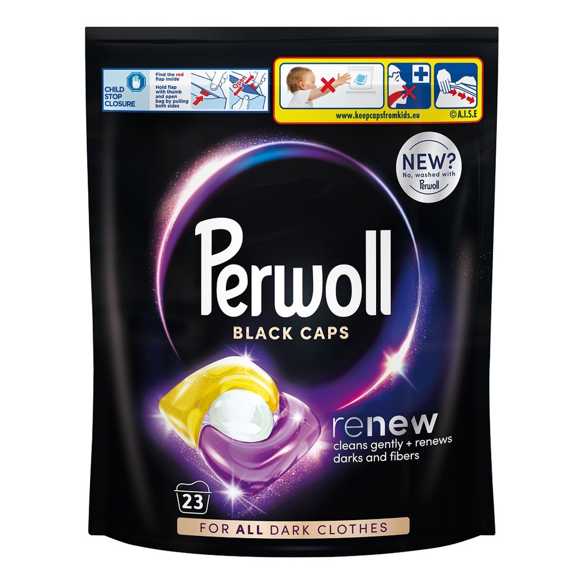 Perwoll Renew black caps kapsułki do prania ciemnych tkanin 23szt.