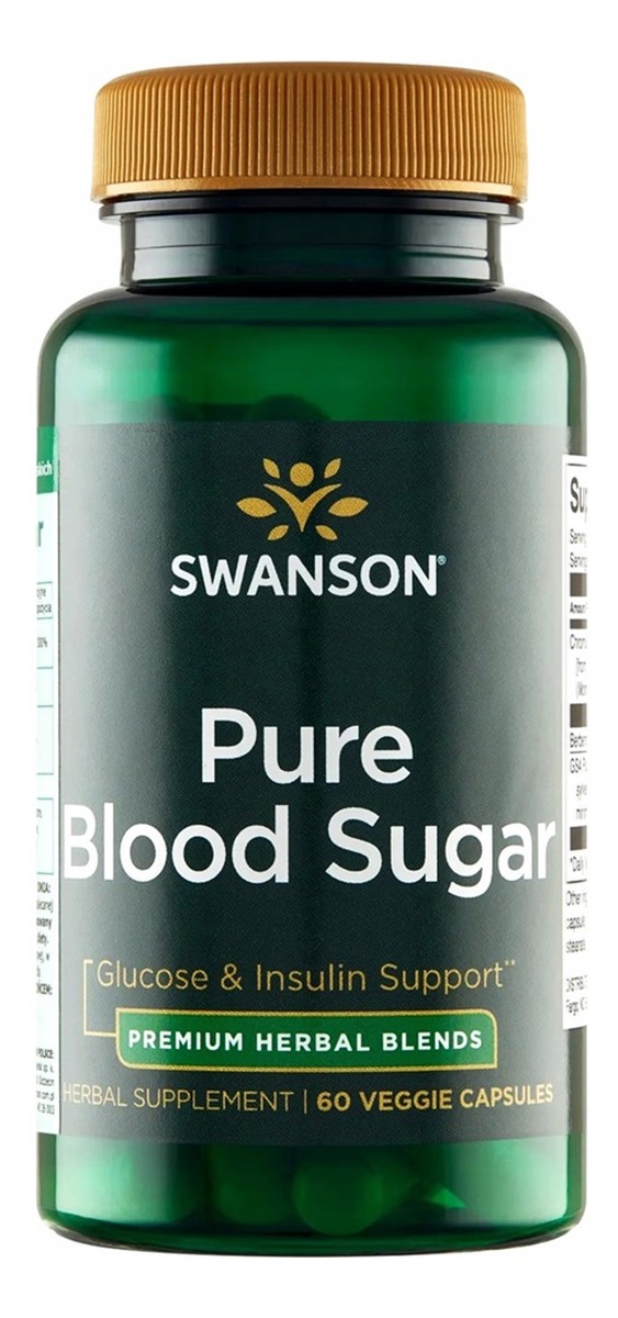 Pure blood sugar suplement diety wspierający zdrowy poziom glukozy we krwi 60 kapsułek