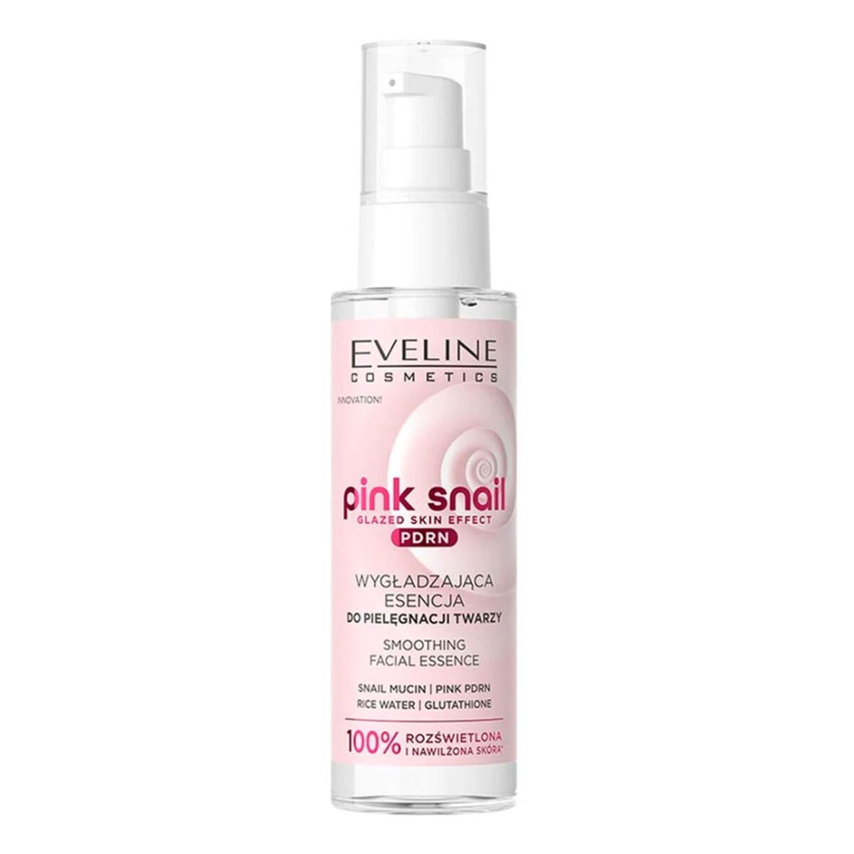 Eveline Pink Snail Glazed Skin Effect Wygładzająca esencja do pielęgnacji twarzy 100ml