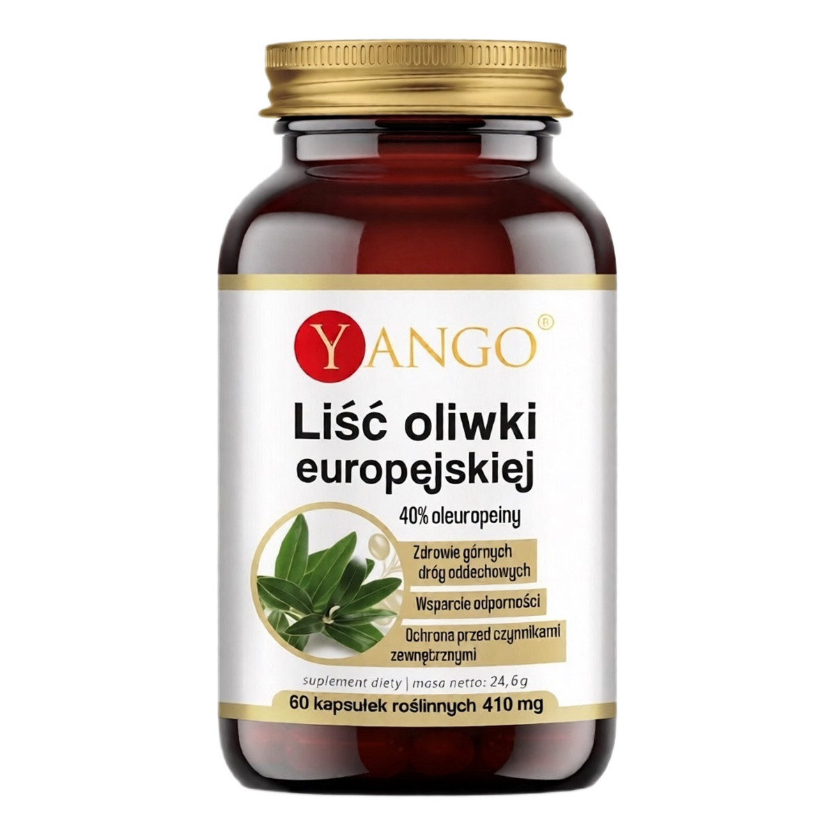 Yango Liść Oliwki Europejskiej suplement diety 60 kapsułek roślinnych